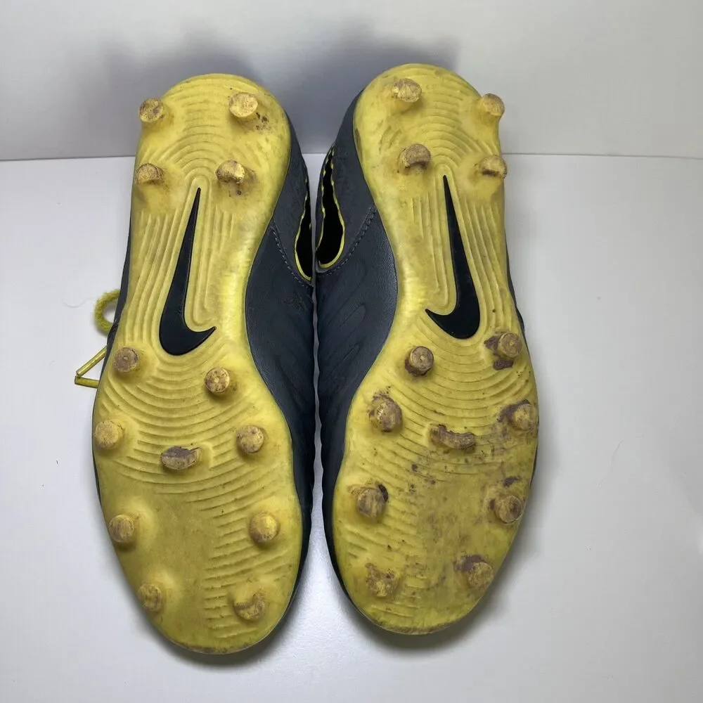 Nike Tiempo Legend 7 Pro FG Kangaroo Leather Size 1.5 Gray Yellow Soccer Cleats